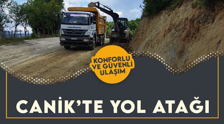 Canik’te yol çalışmaları sürüyor