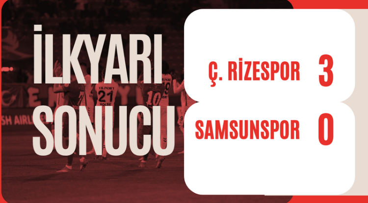 Çaykur Rizespor - Samsunspor İlk Yarı: 3 - 0
