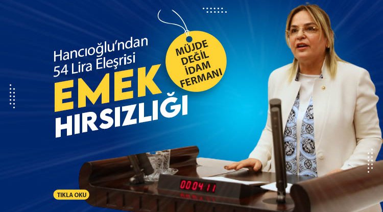 CHP'li Hancıoğlu'ndan '54 lira' eleştirisi