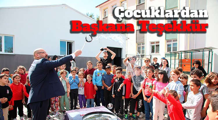 Çocuklardan Başkan Türkel’e teşekkür