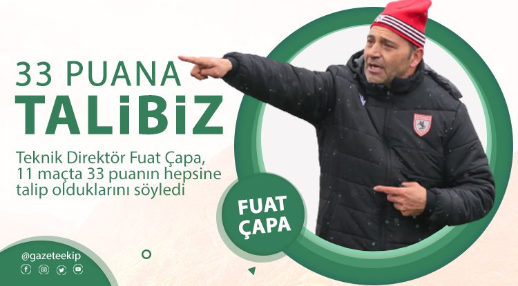 Fuat Çapa: 33 puanın hepsine talibiz