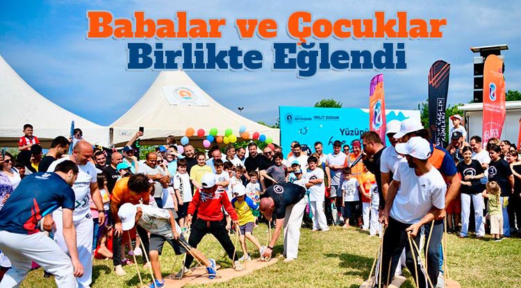 Samsun'da baba ve çocuklar birlikte eğlendi