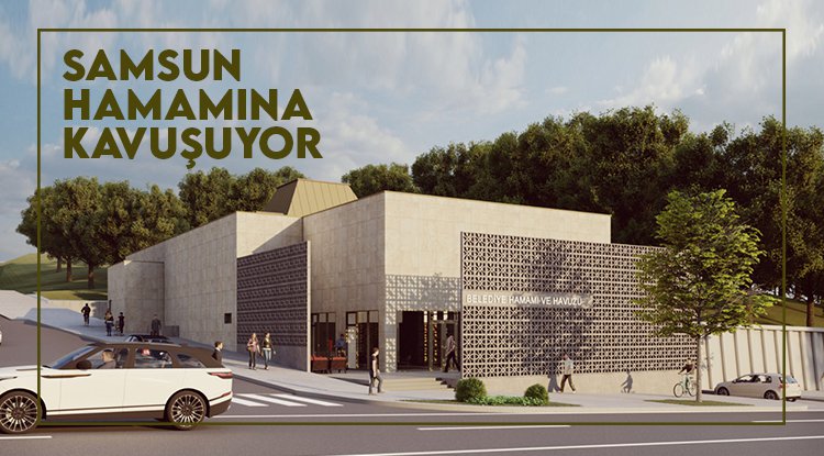 Samsun'da Belediye Hamamı inşaatı hızla yükseliyor