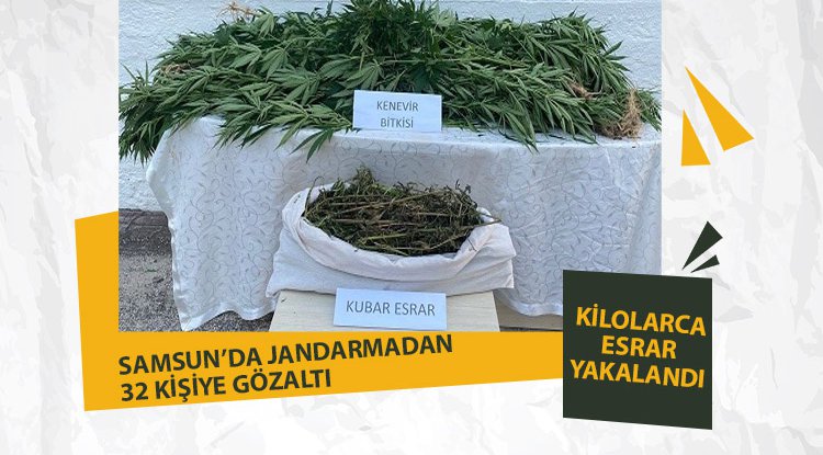 Samsun'da 32 kişiye gözaltı