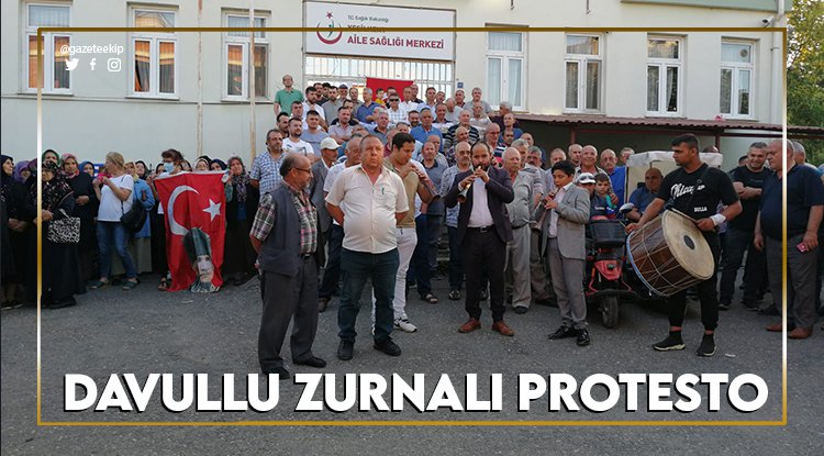 Samsun'da Sağlık Ocağı için davullu zurnalı protesto