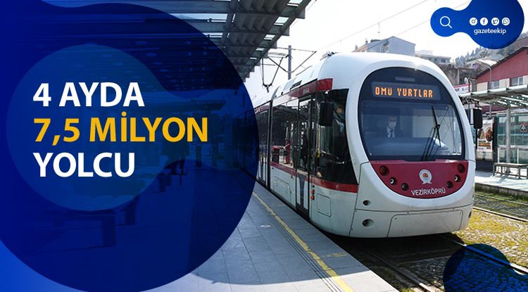Samsun'da tramvay 4 ayda 7.5 milyon yolcu taşıdı
