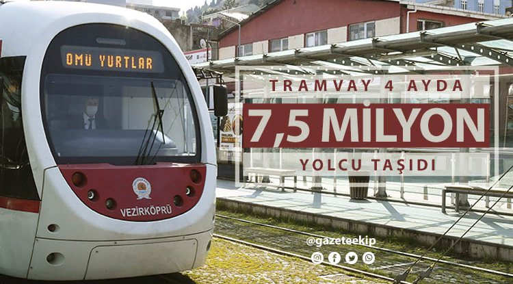 Samsun'da tramvay 4 ayda 7.5 milyon yolcu taşıdı