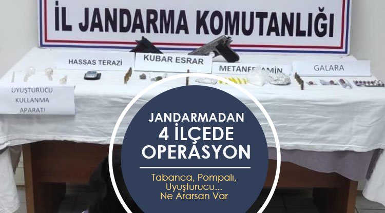 Samsun jandarmasından 4 ilçede operasyon