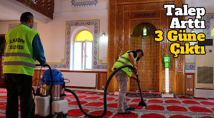Talep arttı, İlkadım’da cami temizliği günde 3’e çıktı