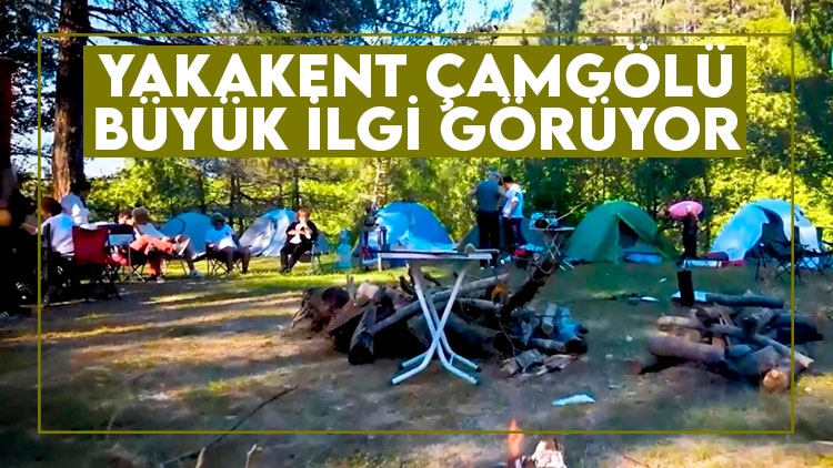 Yakakent'te Çamgölü ziyaretçilerin akınına uğruyor