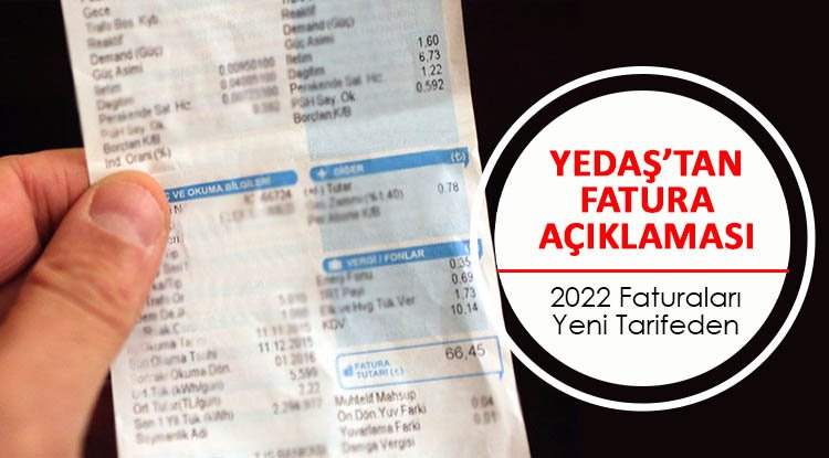 YEPAŞ'dan elektrik faturası açıklaması